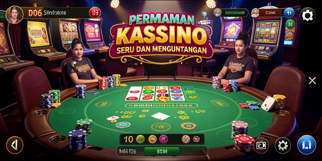 Tampilan gameplay D06 dengan grafis kasino yang menawan.