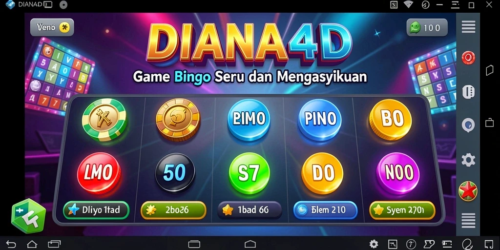 Tampilan seru gameplay Bingo DIANA4D yang mengasyikkan.