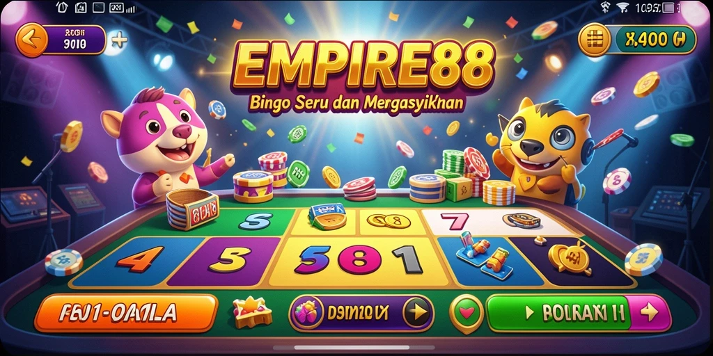 Screenshot gameplay EMPIRE88 menampilkan keseruan permainan Bingo yang interaktif.