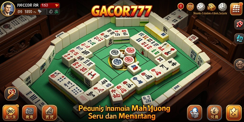Screenshot menampilkan gameplay menarik dari GACOR777 dengan ubin Mahjong.