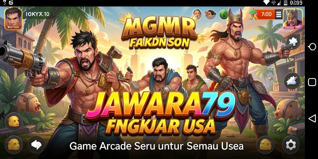Tangkapan layar utama JAWARA79 menunjukkan gameplay seru penuh tantangan.