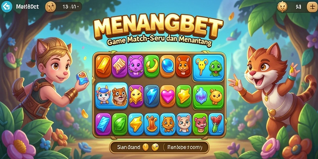 Tampilan gameplay seru dari MENANGBET dalam aksi Match-3.