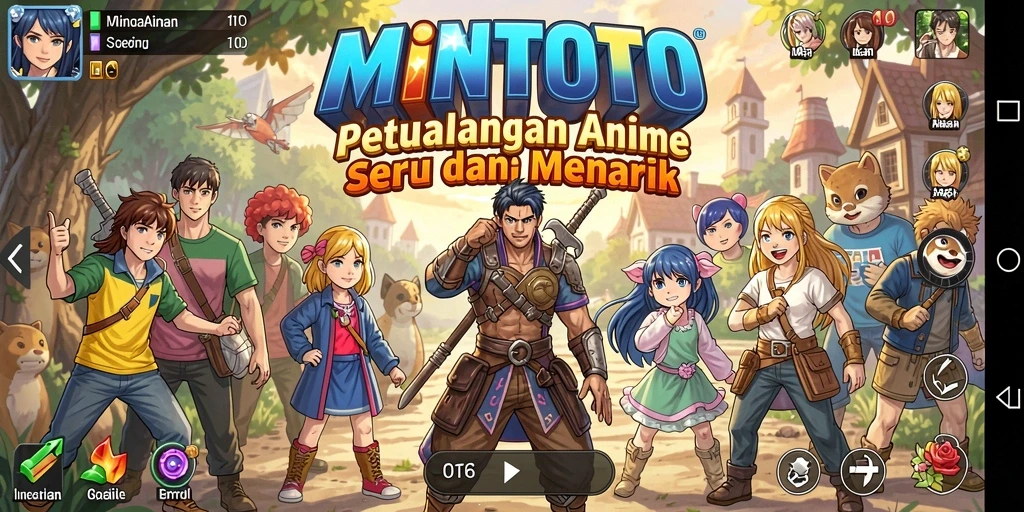 Tampilan seru dari gameplay MINTOTO yang penuh aksi Anime.