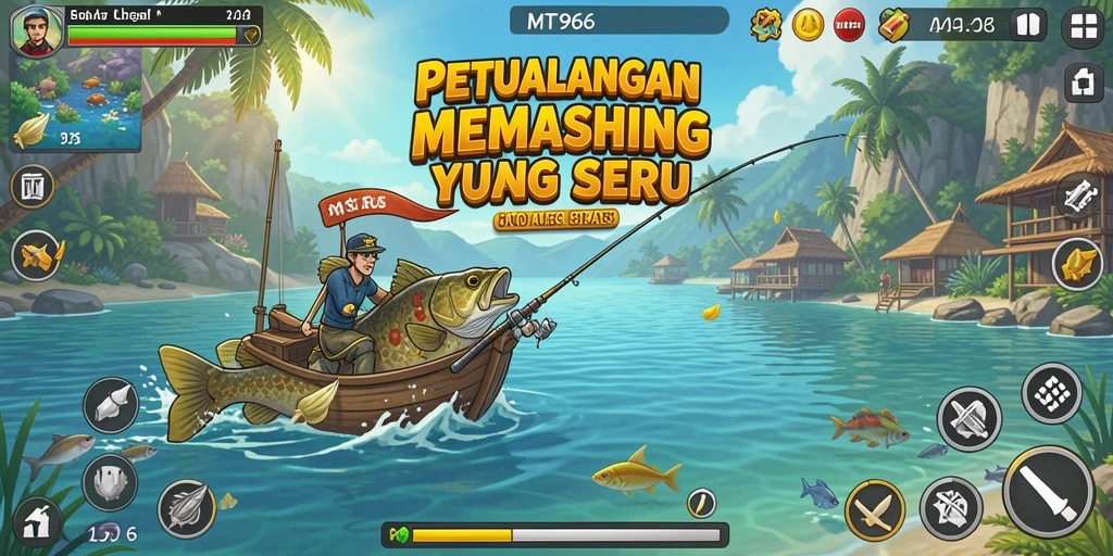 Tampilan gameplay seru dengan pengalaman memancing yang mendalam.