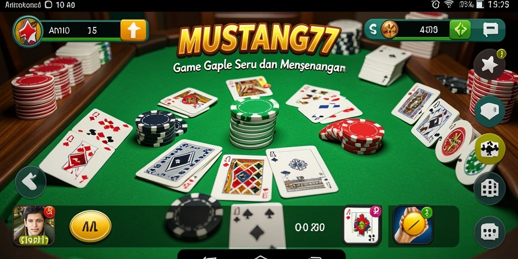 Screenshot gameplay seru dari MUSTANG77 saat bermain Gaple.