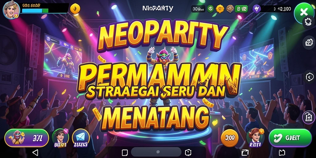 Screenshot utama NEOPARTY menampilkan aksi gameplay strategi yang intens.