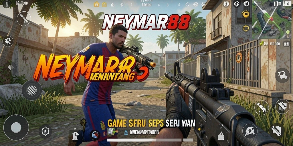 Tampilan gameplay seru dalam NEYMAR88 dengan aksi menembak yang intens.