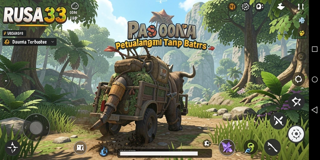 Tangkapan layar dari gameplay petualangan di RUSA33 yang menampilkan eksplorasi dunia terbuka.