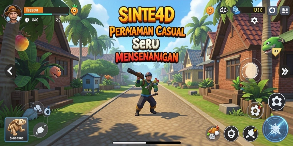 Tampilan menarik dari gameplay SINTE4D yang seru dan interaktif.