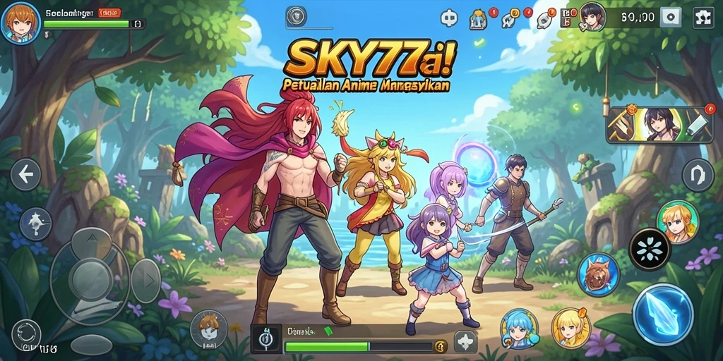 Tampilan gameplay anime yang menarik dan penuh warna.