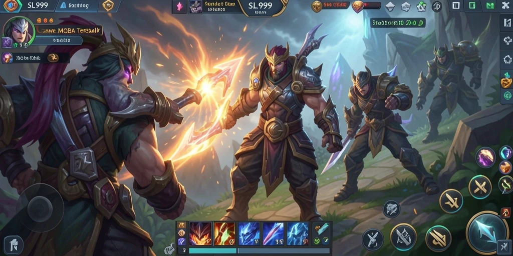 Gameplay SL999 yang intens dan mengasyikkan di arena MOBA.