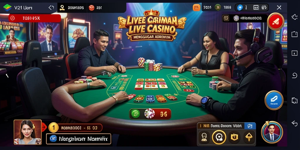 Tampilan gameplay V21 yang menarik dan interaktif di Live Casino.